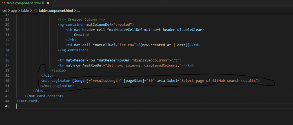 Paginator Code in HTML