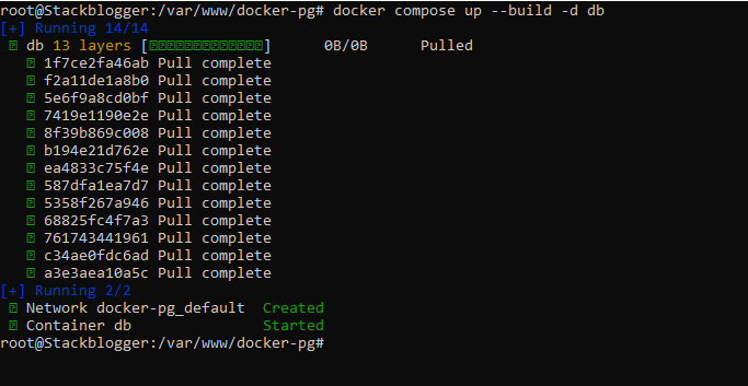 Docker Compose Build PostgreSQL Image and start the Container